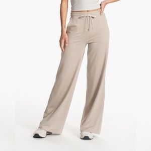 Vuori Women's Wide Leg Pants in Beige